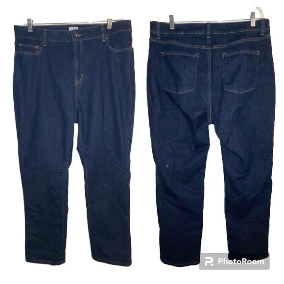 L.L. Bean Fleece Lined Woman's Jeans Classic Fit Straight Leg Size 16R - Picture 2 of 10